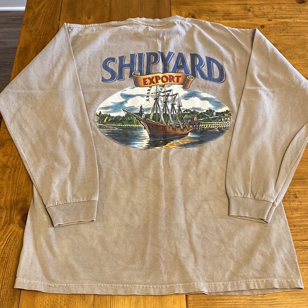 Shipyard Brewing Portland Maine Men M long sleeve t-shirt. EUC